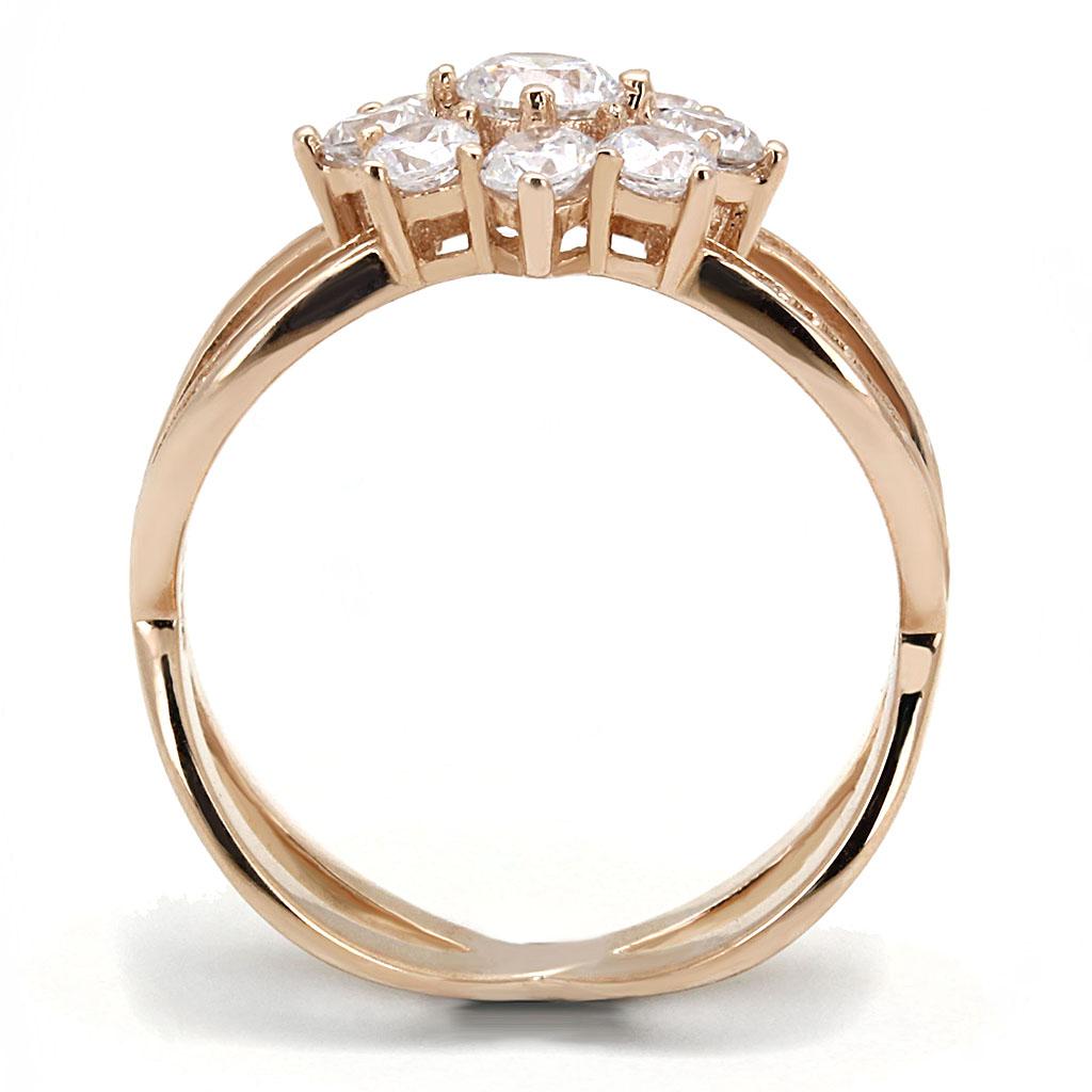 TS586 - Rose Gold 925 Sterling Silver Ring with AAA Grade CZ in