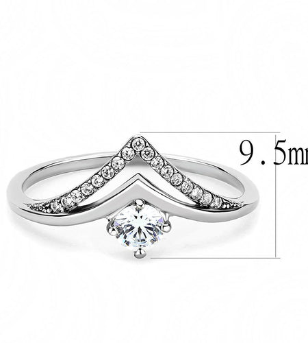 DA110 - High polished (no plating) Stainless Steel Ring with AAA Grade